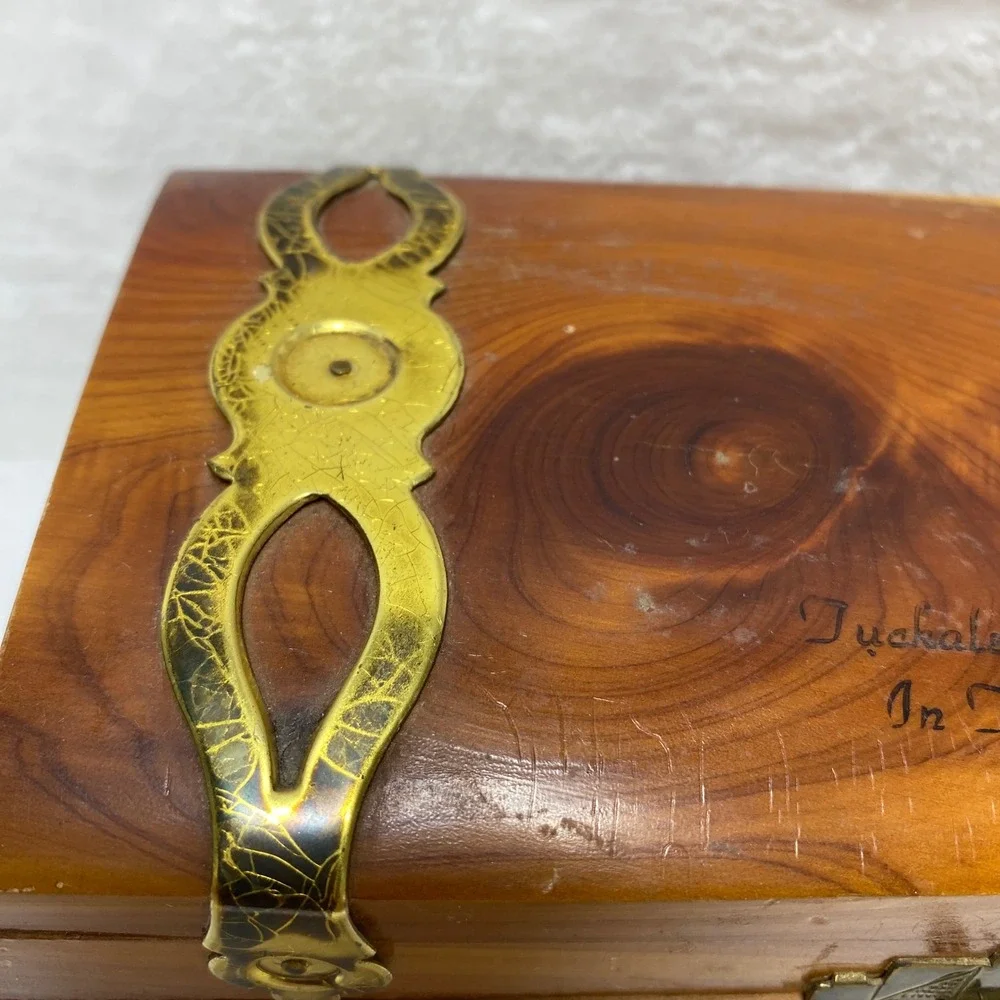 Cedar Box Trinket Keepsake Chest Tuchalechee Caverns Smokies Engraved‎ Wood